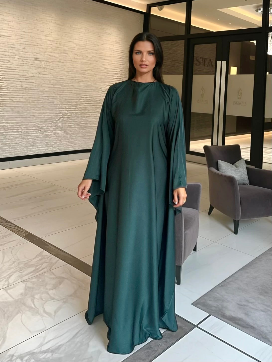 Forest Silk Luxe Kaftan