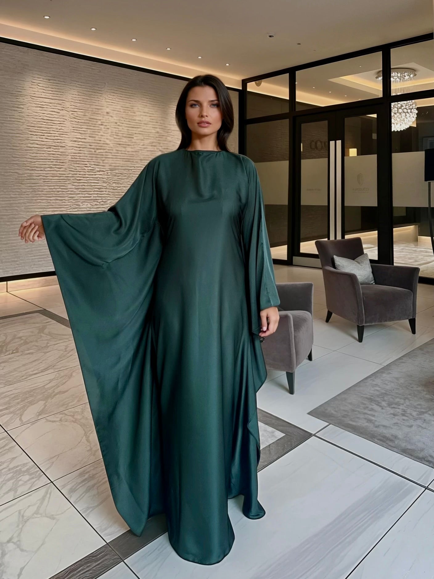 Forest Silk Luxe Kaftan